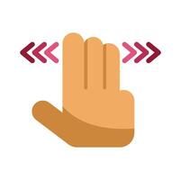 Hand gesturing swiping left and right on touchscreen interface vector