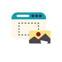 Uploading image to website, content management system interface vector