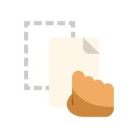 Hand holding document icon, drag and drop file action symbol vector