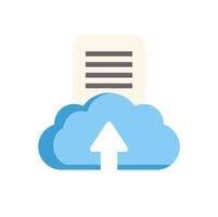 Uploading document to cloud storage service icon vector