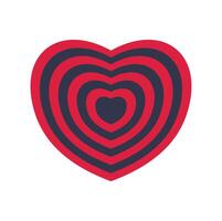 Red and blue concentric hearts creating a target symbol vector