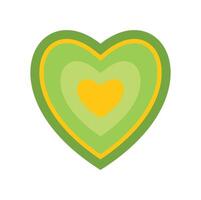 Green and yellow heart showing love and affection vector