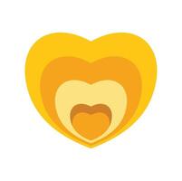 Concentric yellow and orange hearts creating a feeling of warmth vector