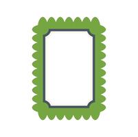Green wavy blank postage stamp with empty space for text vector