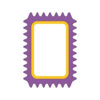 Blank rectangular postage stamp with jagged edges and empty space for text vector