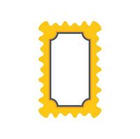 Blank rectangular postage stamp with wavy edges and empty space for design vector