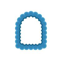 Blue wavy frame creating empty space for text or images vector