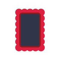 Decorative red wavy frame displaying empty space for design vector