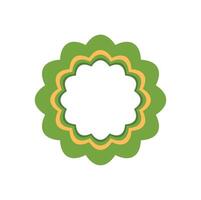 Green and yellow scalloped circle creating a decorative frame vector