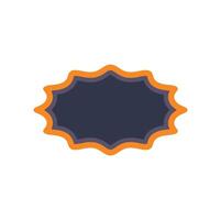 Empty jagged oval speech bubble with orange border on white background vector