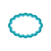 Decorative blue cloud frame with copy space representing communication and ideas vector