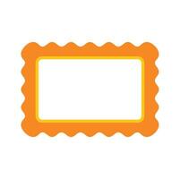 Orange wavy rectangular frame with yellow border on white background vector