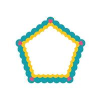 Decorative frame with scalloped edges and hearts for valentine's day vector
