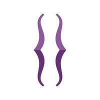 Curly brackets creating a symmetrical and elegant design with purple gradient vector