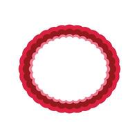 Red layered oval frame creating a decorative border vector