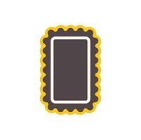 Empty rectangular label with scalloped yellow border vector