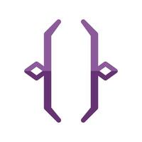 Purple curly brackets programming software development symbol vector