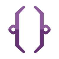 Purple curly brackets programming symbol representing coding and development vector