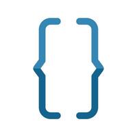 Blue curly brackets representing programming and coding vector