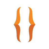 Abstract orange brackets reflecting and creating a modern symbol vector