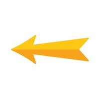Golden arrow pointing left representing direction or previous item vector