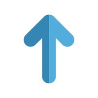 Blue up arrow pointing upwards symbolizing growth vector