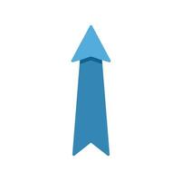 Blue upward arrow representing growth and progress vector