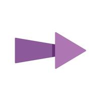 Purple arrow pointing right symbol of direction and navigation vector