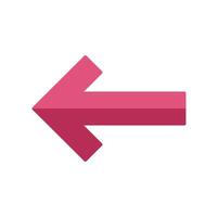 Pink arrow pointing left symbolizing return or previous direction vector