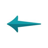 Teal arrow pointing left representing previous or back action vector