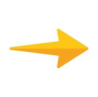 Yellow arrow pointing right on white background vector