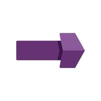 Purple arrow pointing right symbolizing direction and progress vector