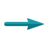 Turquoise arrow pointing right on white background vector