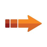 Orange arrow pointing right with loading bars progress indicator vector