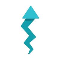 Upward zigzag arrow pointing upwards symbolizing growth vector