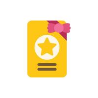 Yellow loyalty card with star, ribbon, and lines representing customer reward program vector