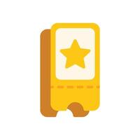 Two yellow event tickets with star showing importance and quality vector