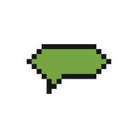 Green pixelated speech bubble communicating a message vector