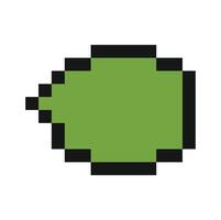 Green pixelated speech bubble pointing left on white background vector