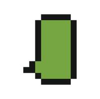 Pixel art representing green rubber boot on white background vector