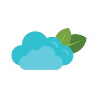 Green computing, cloud computing with leaves symbolizing eco friendly technology vector