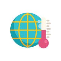Global warming measuring high temperature with thermometer near earth globe vector