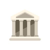 Building with columns and triangular roof symbolizing government or finance institution vector