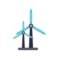 Wind turbines generating clean energy and powering a sustainable future vector