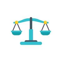 Scales of justice balancing equal weights, symbolizing fairness and law vector