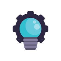 Light bulb emerging from gear symbolizing innovative ideas vector