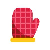 Red checkered oven mitt isolated on white background vector