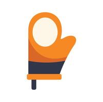 Orange oven mitt with hanging loop for safe cooking and baking vector