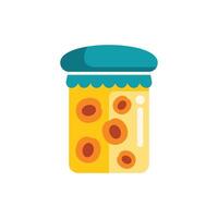 Glass jar preserving apricot compote isolated on white background vector