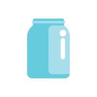 Light blue jar with information symbol is standing vector